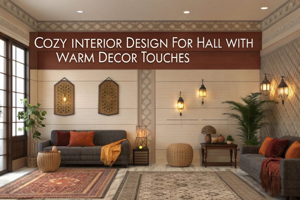 Cozy interior design for hall with warm décor touches