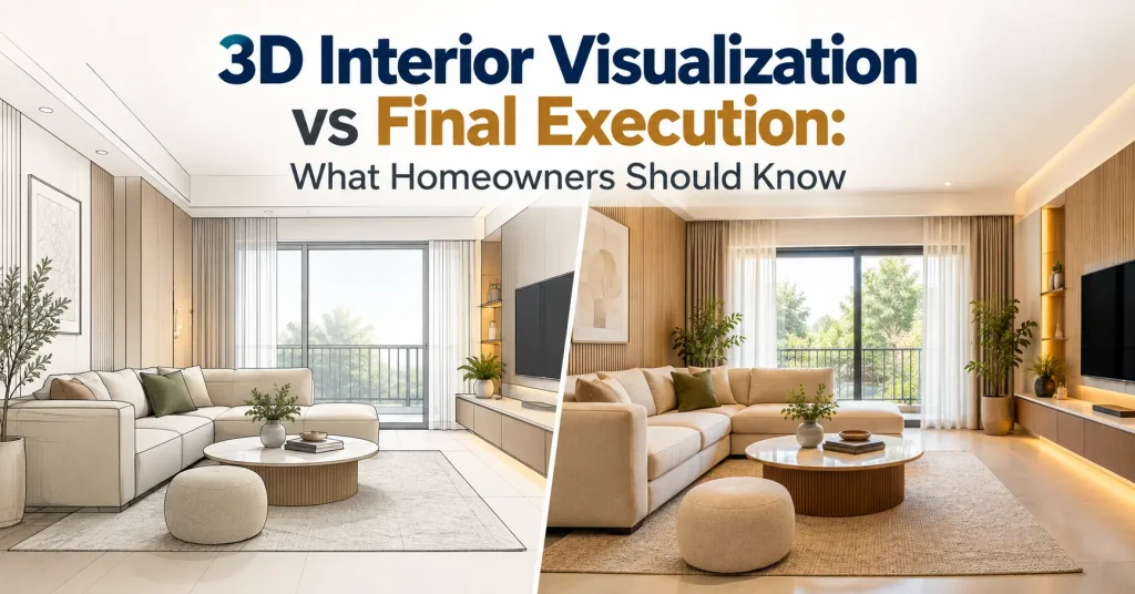 3D Interior Visualization vs Final Execution: What Homeowners Should Know