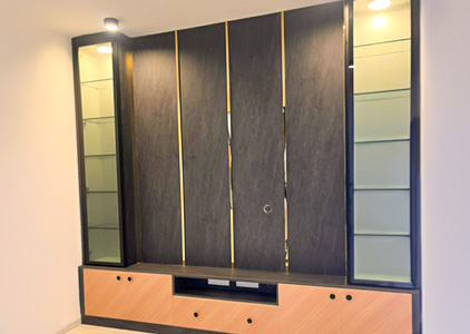 Modern TV Unit with Glass Panels